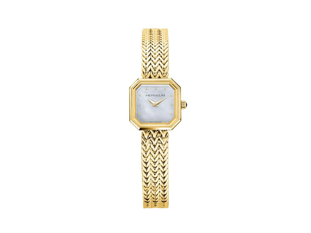 Reloj de Cuarzo Herbelin Octogone, Acero Inoxidable, Blanco, 22 mm, 17436BP19