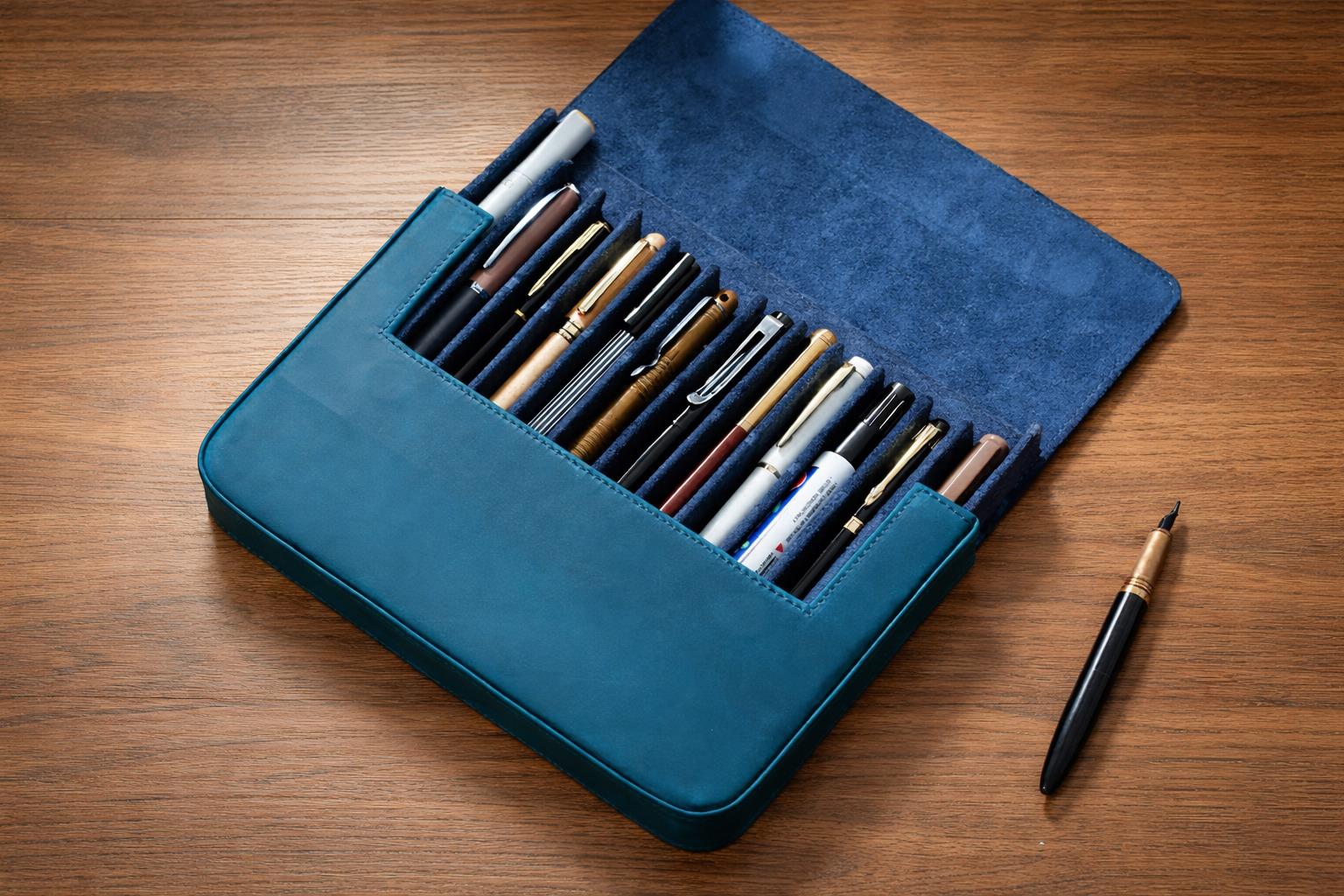 Estuche Iguana Azul, 12 Piezas de Escritura