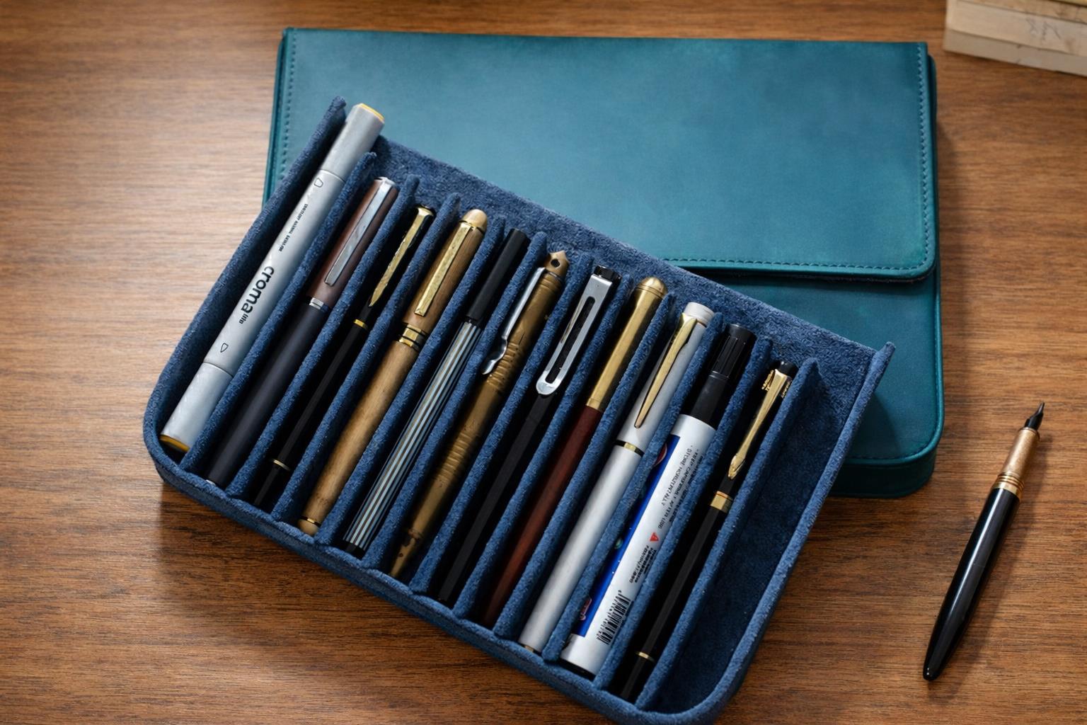 Estuche Iguana Azul, 12 Piezas de Escritura