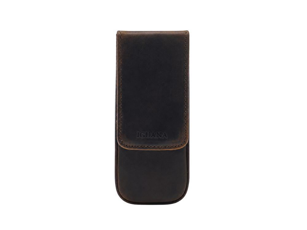 Estuche Iguana Marrón para 3 piezas de escritura PEN-CASE-BROWN-3