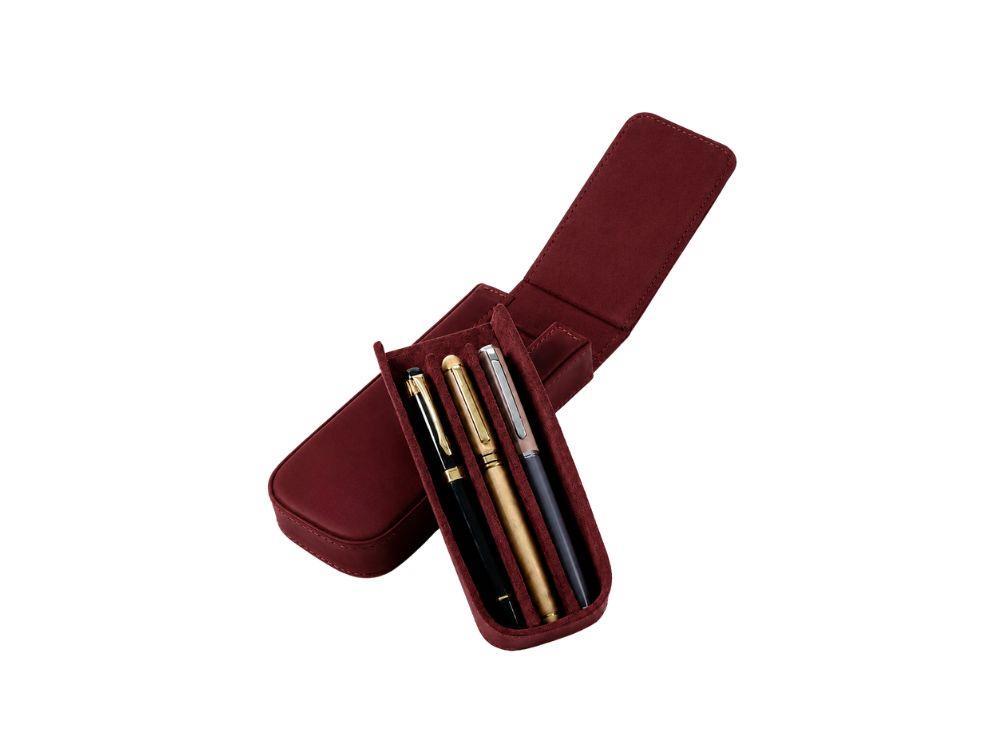 Estuche Iguana Rojo para 3 piezas de escritura, PEN-CASE-RED-3