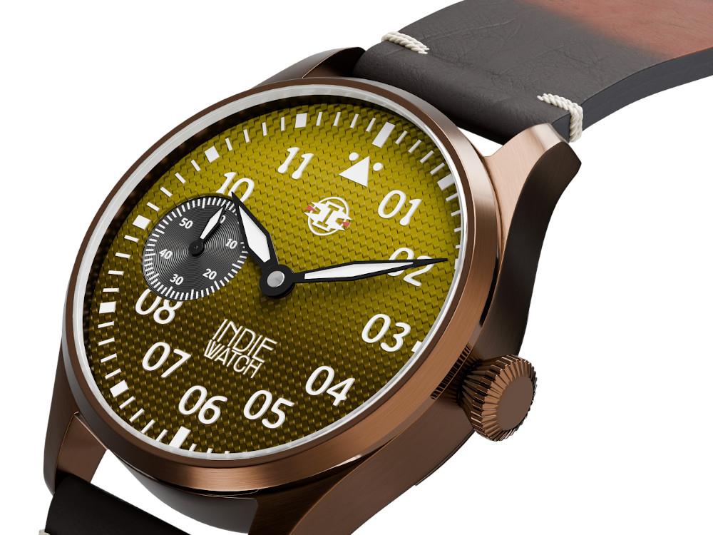 Reloj Automático Indie Watch Swell, PVD Bronce, Amarillo, 42 mm, 257BB