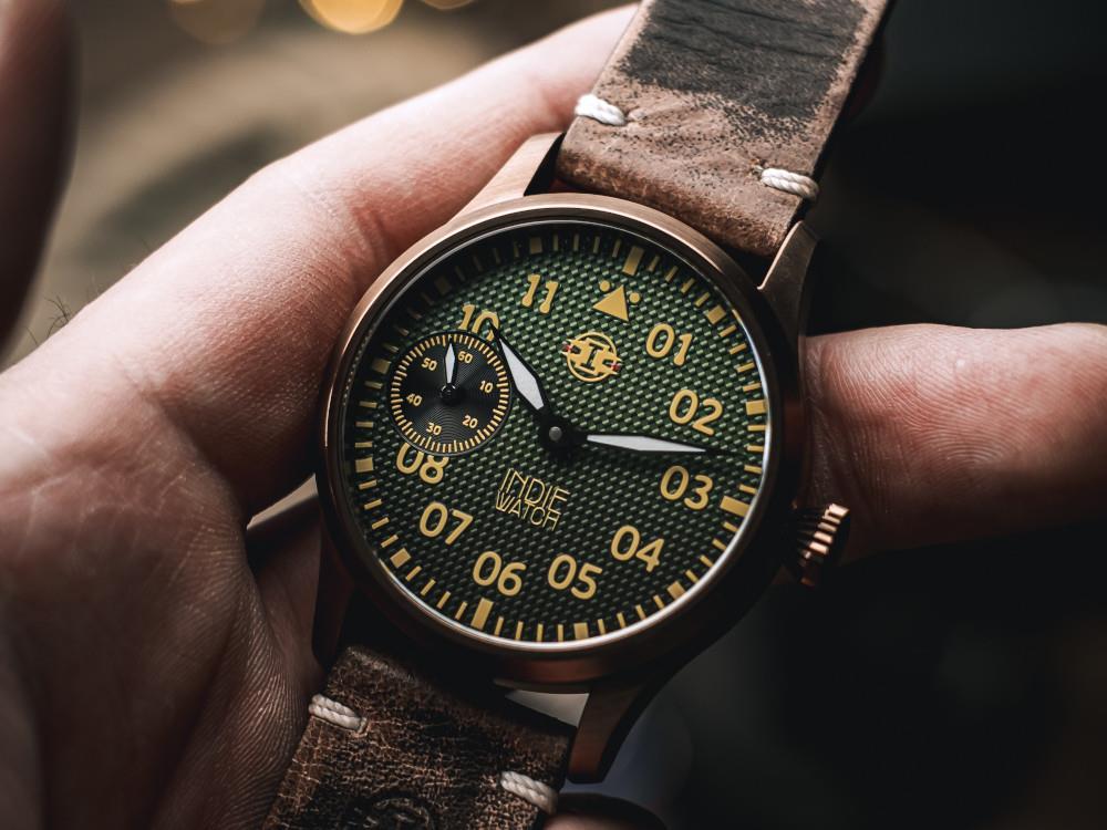 Reloj Automático Indie Watch Swell, PVD Bronce, Verde, 42 mm, 257GB