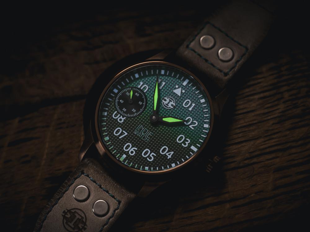 Reloj Automático Indie Watch Swell, PVD Bronce, Azul Celeste , 42 mm, 257HB