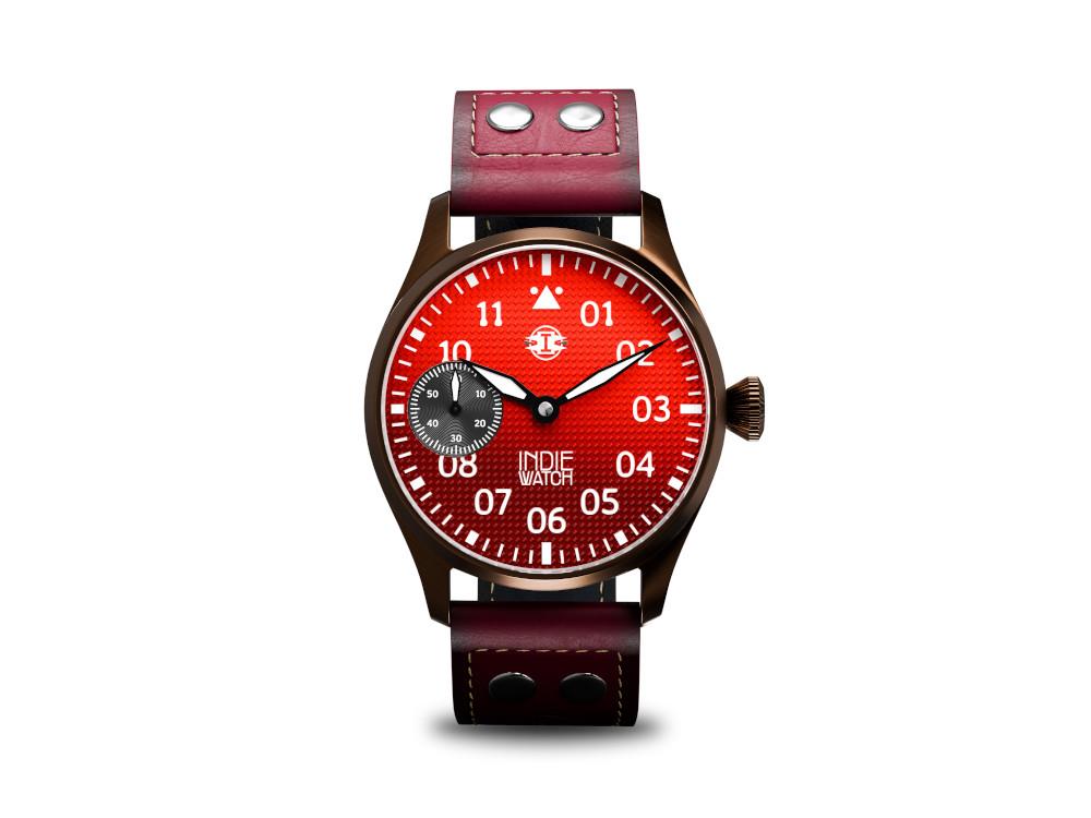 Reloj Automático Indie Watch Swell, PVD Bronce, Rojo, 42 mm, 257YB