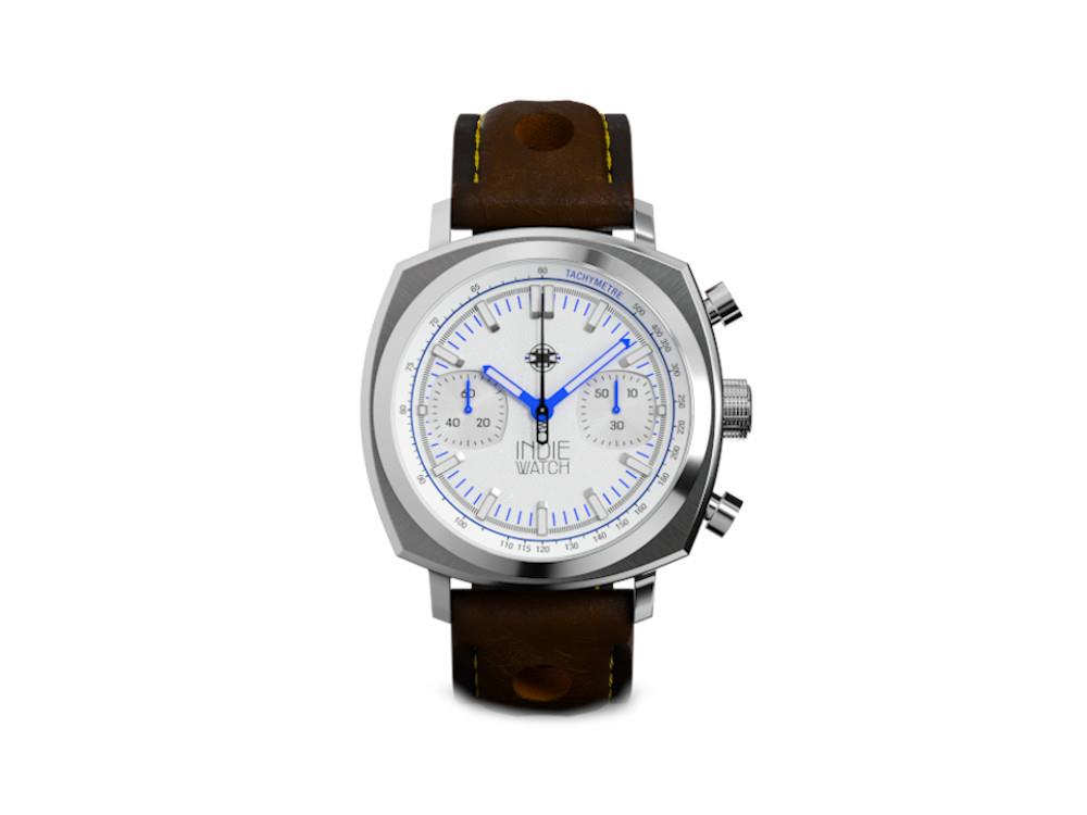 Reloj de Cuarzo Indie Watch Strum, Blanco, 42 mm, Cronógrafo, 521L