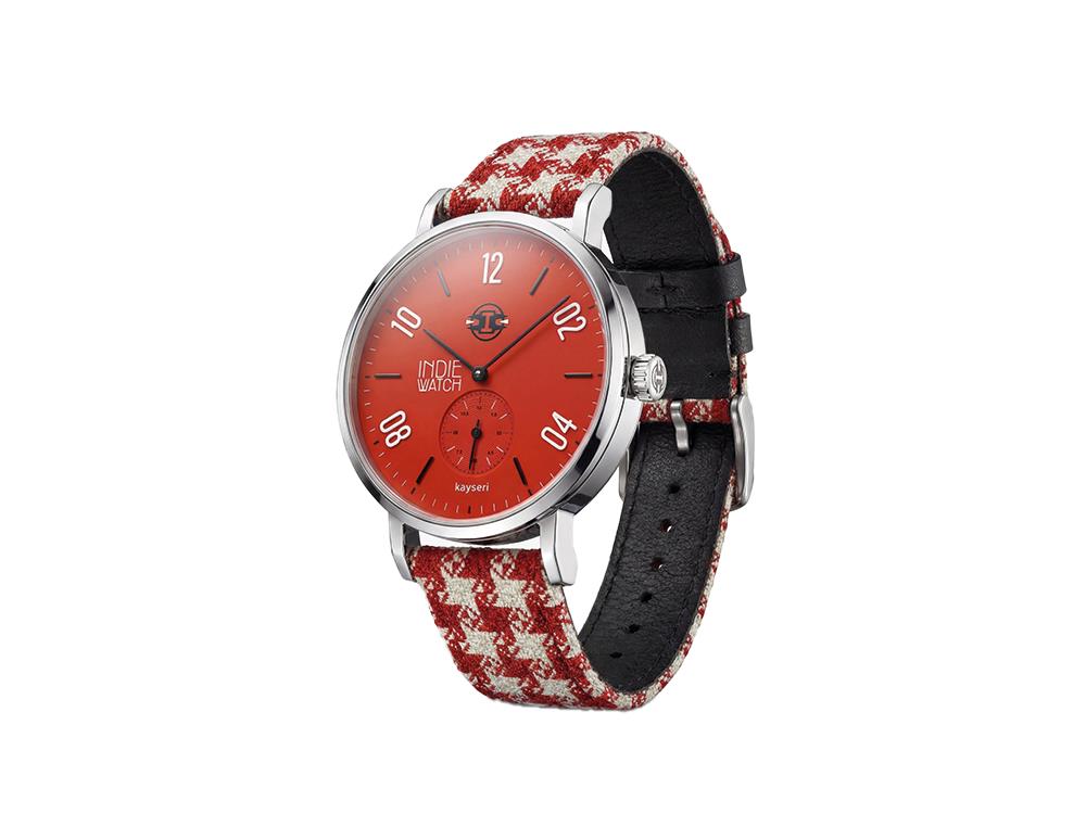 Reloj de Cuarzo Indie Watch Kayseri, Acero Inoxidable 316L, Rojo, 38 mm, 76Q