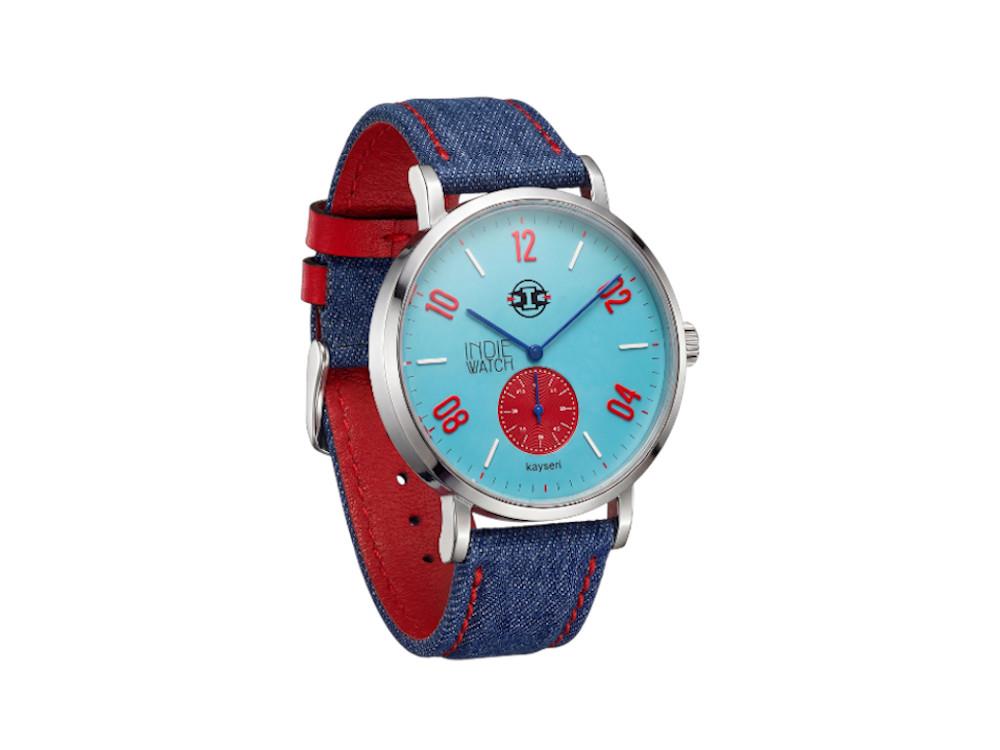 Reloj de Cuarzo Indie Watch Kayseri, Acero Inoxidable 316L, Azul Celeste, 76Y