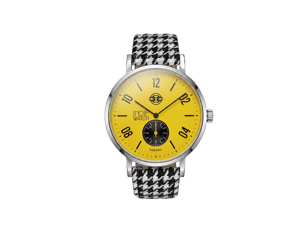 Reloj de Cuarzo Indie Watch Kayseri, Acero Inoxidable 316L, Amarillo, 38 mm, 76Z