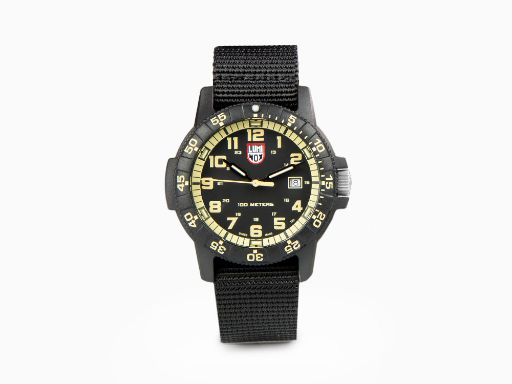 Reloj de Cuarzo Luminox Sea Turtle Giant, Negro/Beige, Carbono, 44 mm, 10 atm
