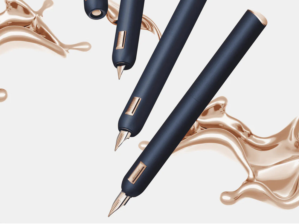 Pluma Estilográfica Lamy Dialog CC, Laca, Oro Rosa, Azul, Mate, 1234402