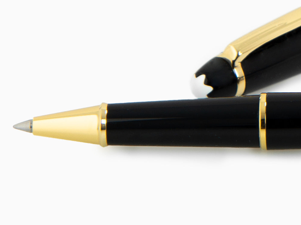 Roller Montblanc Meisterstück Classique, Adornos en oro, Negro, 132457