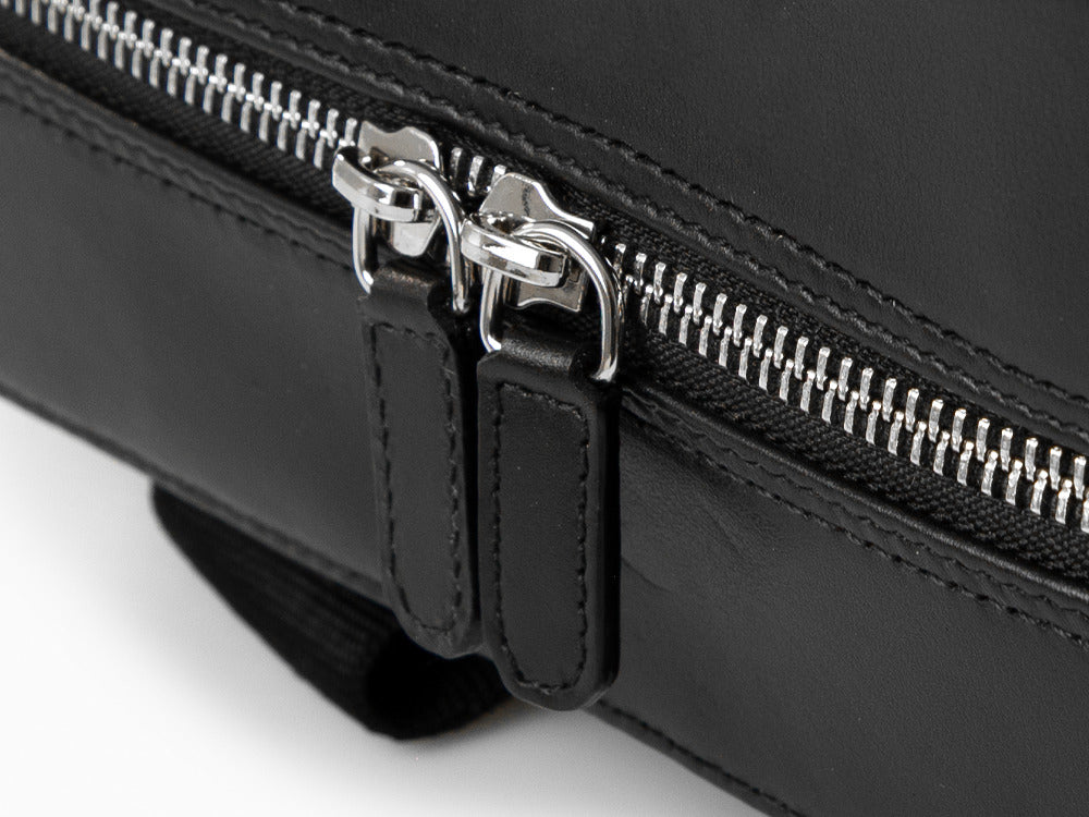 Mochila Montegrappa Signet Series, Piel, Negro, Cremallera, IC00BP00