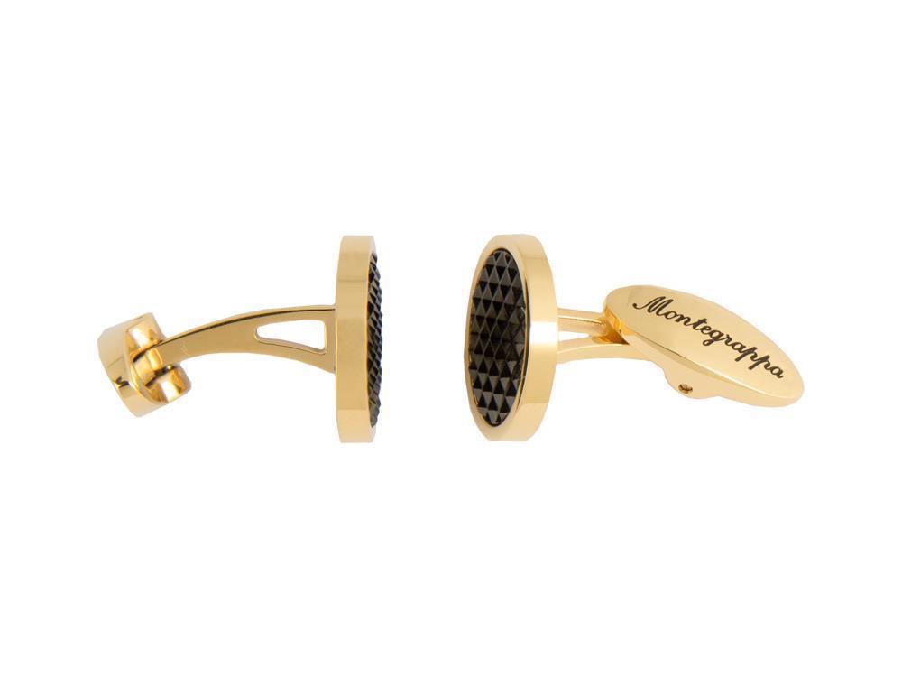 Gemelos Montegrappa Clou, Acero inoxidable, IP Yellow Gold & IP Black, IDCPCLYB