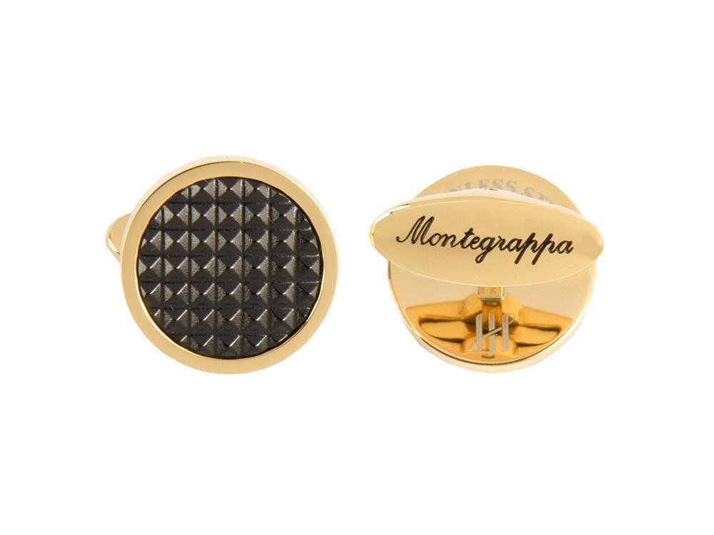 Gemelos Montegrappa Clou, Acero inoxidable, IP Yellow Gold & IP Black, IDCPCLYB