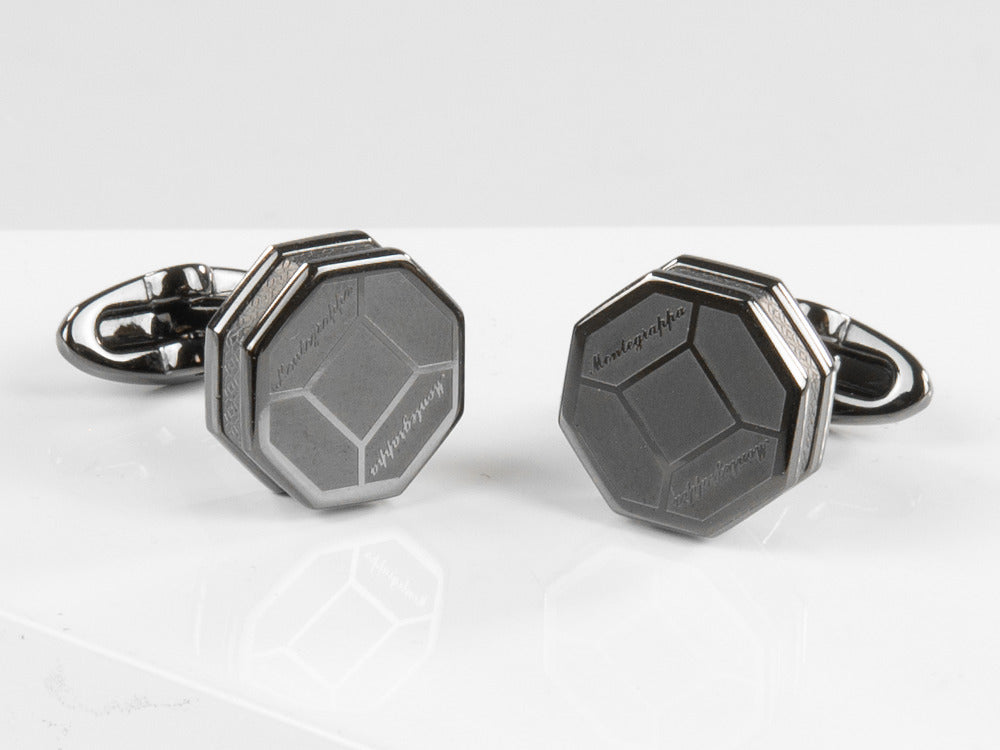 Gemelos Montegrappa Tripudio, Acero inoxidable, Gun metal, IDTPCLLL