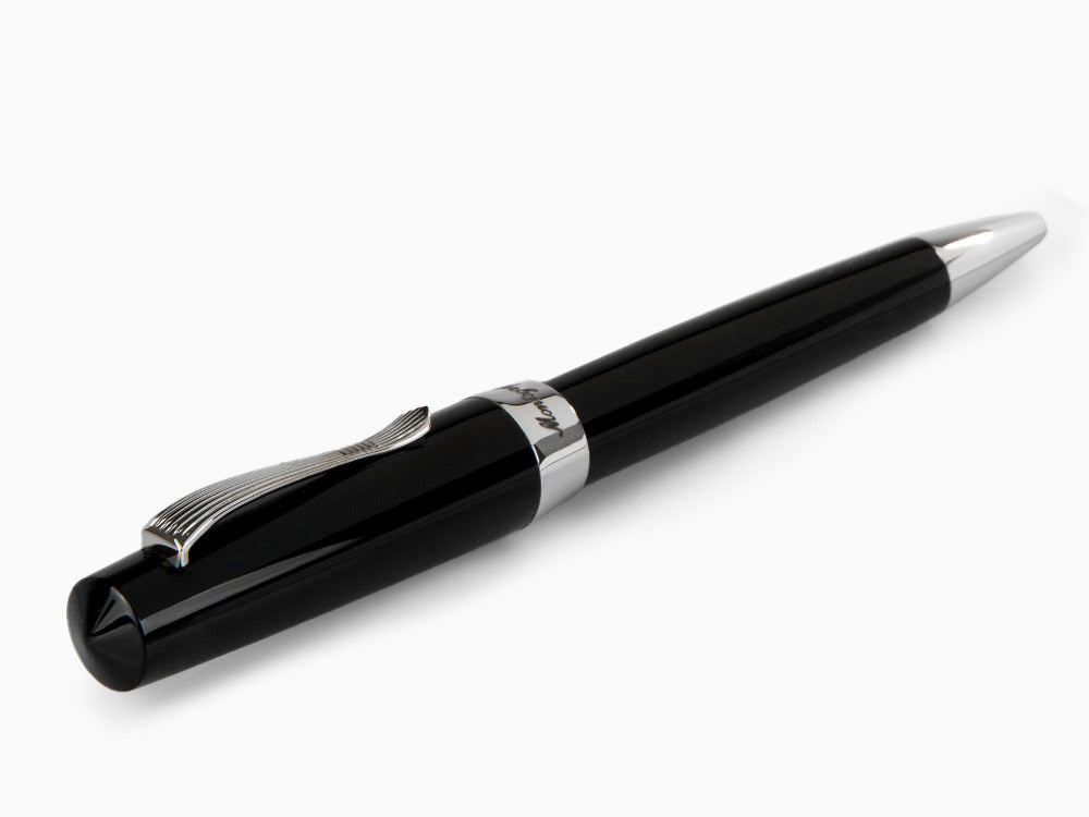 Bolígrafo Montegrappa Elmo 02 Jet Black, Resina Negra, ISE2RBAC