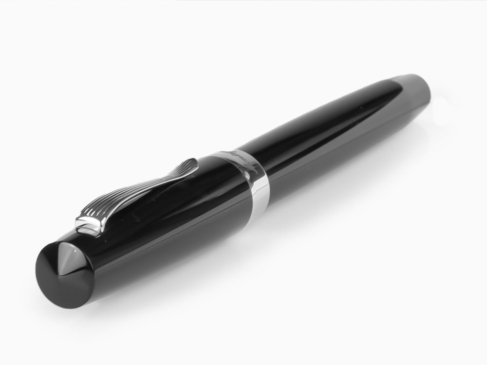 Roller Montegrappa Elmo 02 Jet Black, Resina Negra, Acero Inoxidable, ISE2RRAC