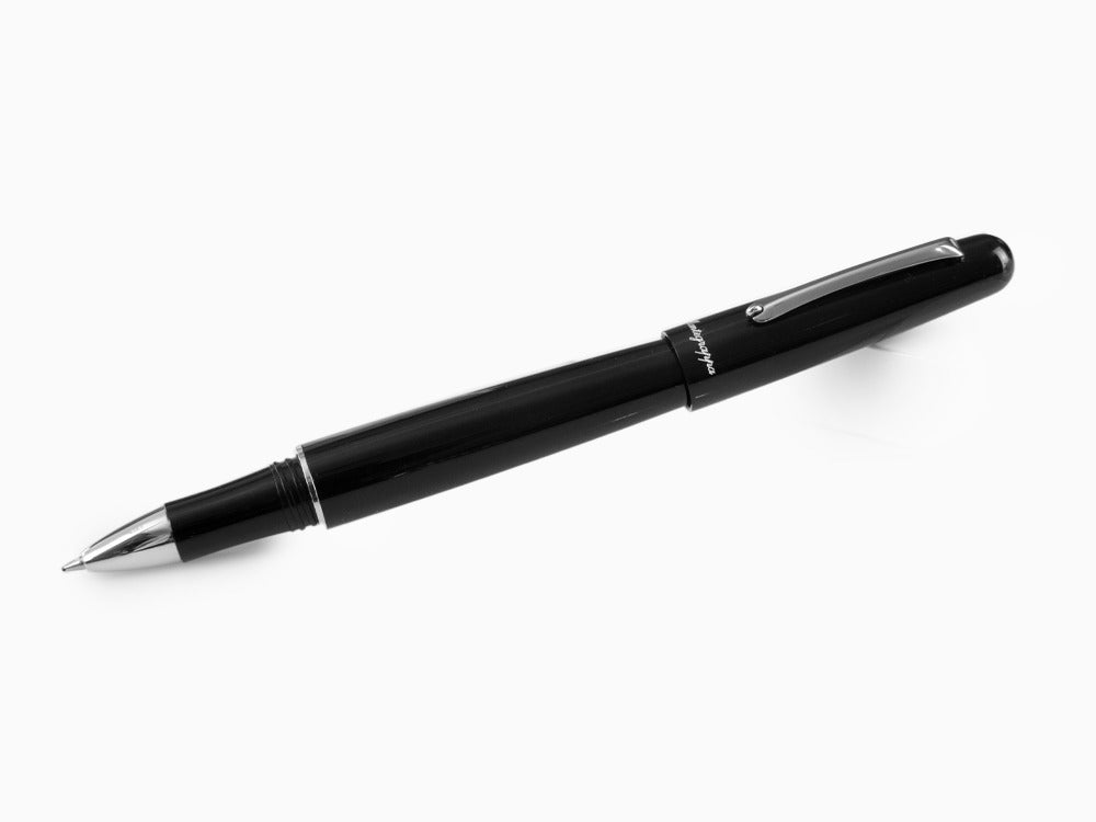 Roller Montegrappa Elmo 01, Resina Negra, Acero Inoxidable, ISEORRAC
