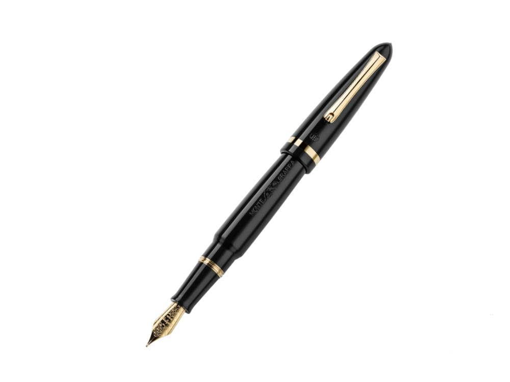 Pluma Estilográfica Montegrappa Venetia, Negro, PVD Oro, Acero, ISVEN-AC