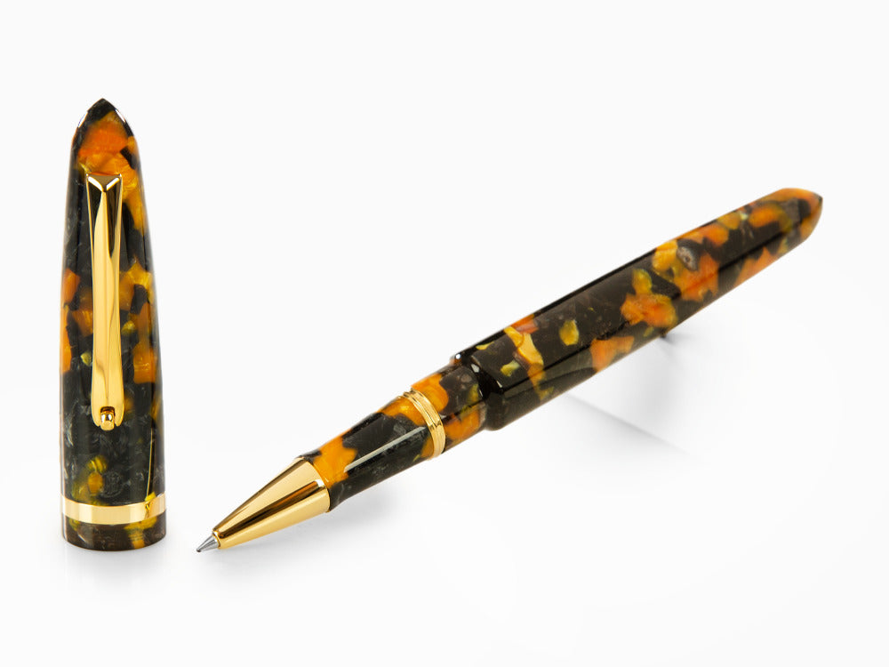 Roller Montegrappa Venetia Havana Amber, PVD Oro, ISVENRAO