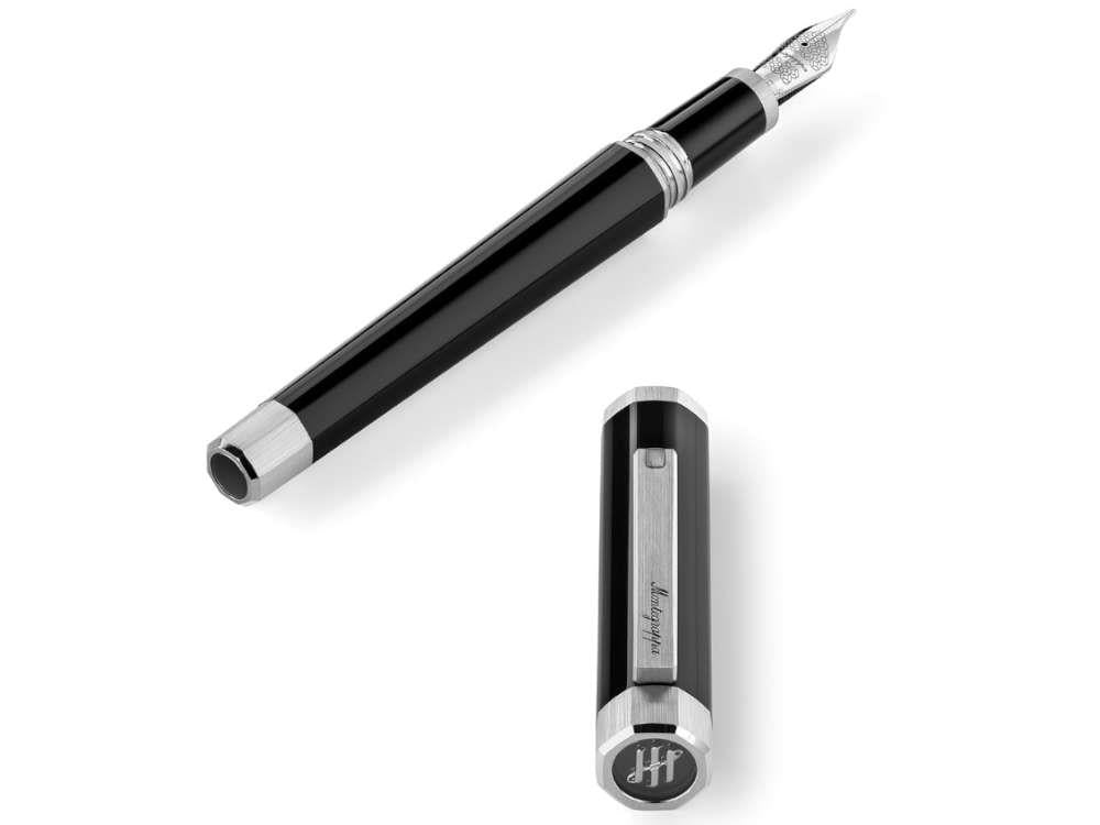 Pluma Estilográfica Montegrappa Otto, Negro, Adornos paladio, ISZ8I-8P