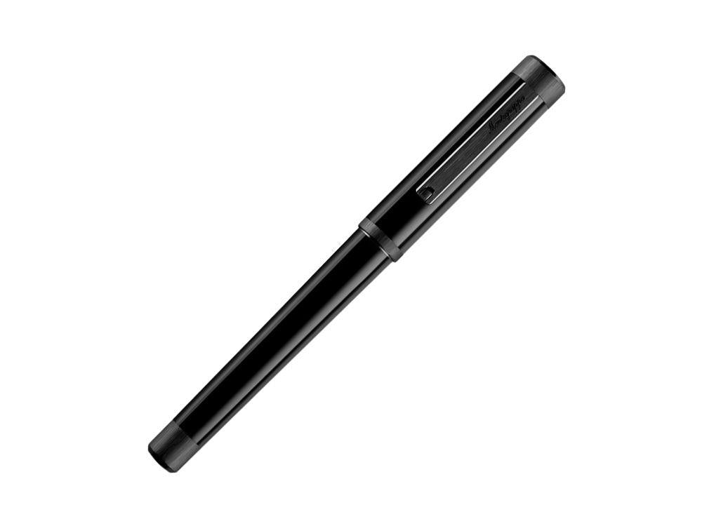 Pluma Montegrappa Zero Zodiac Caduceus Ultra-Black Plumín Acero