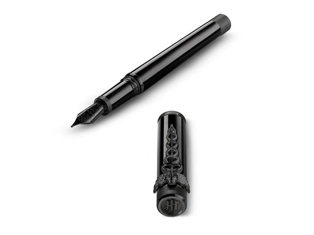 Pluma Montegrappa Zero Zodiac Caduceus Ultra-Black Plumín Acero