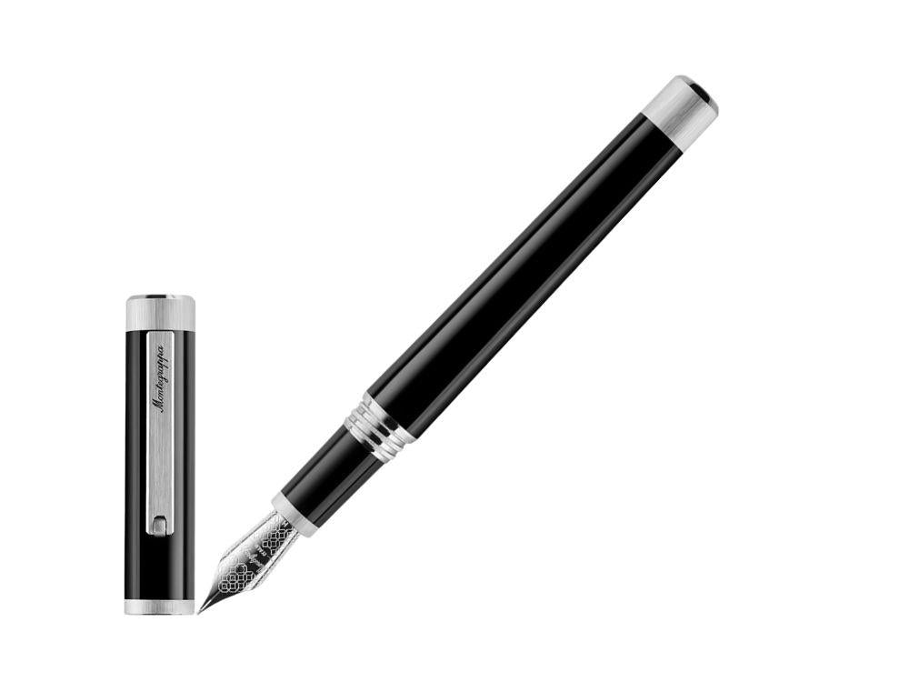 Pluma Montegrappa Zero Zodiac Caduceus Paladio con Plumín Acero ISZEC-IP