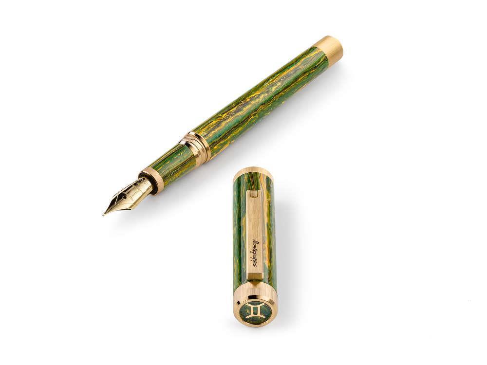 Estilográfica Montegrappa Zero Zodiac Geminis, 14K, LE, ISZEZ-4Y-G7