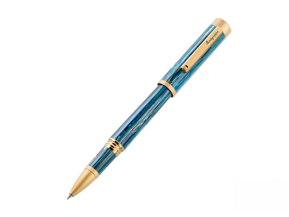 Roller Montegrappa Zero Zodiac Cancer, Azul, PVD Oro, ISZEZRIY-G9