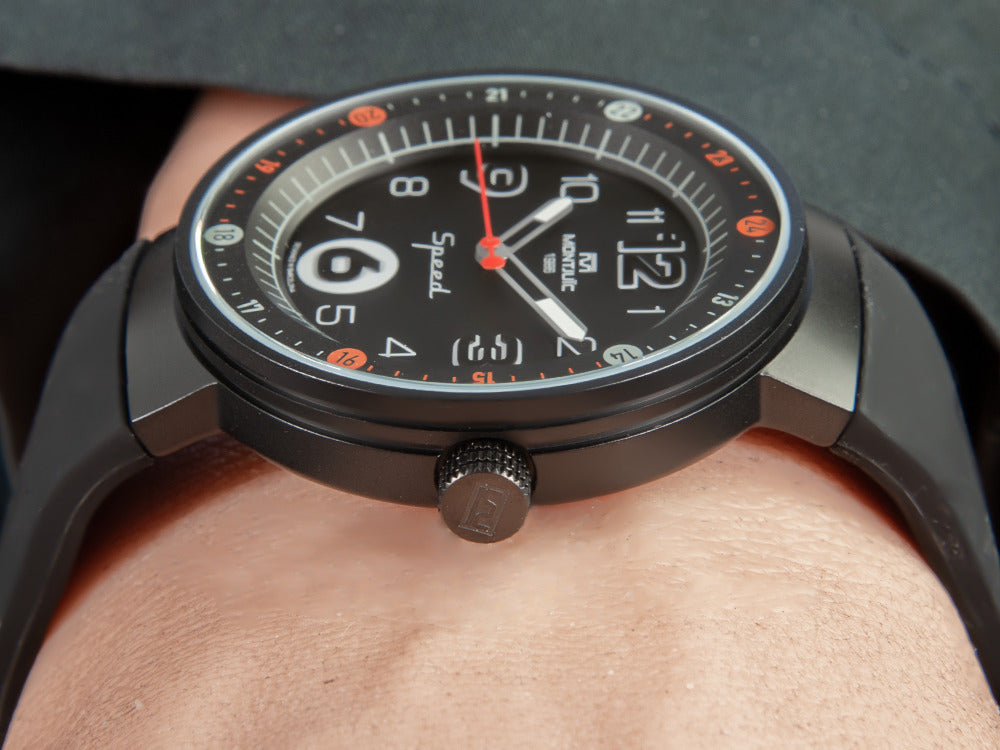 Reloj de Cuarzo Montjuic Standard, Acero Inoxidable, Negro, 43 mm, MJ1.0101.B