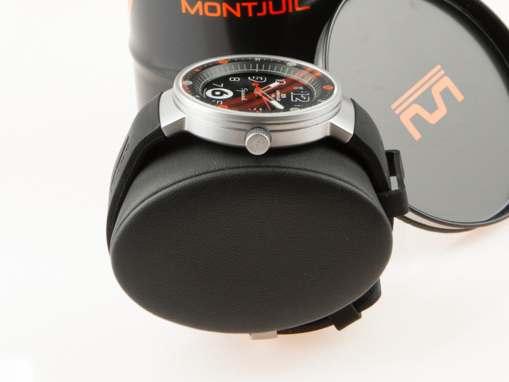 Reloj de Cuarzo Montjuic Standard, Acero Inoxidable, Negro, 43 mm, MJ1.0101.S