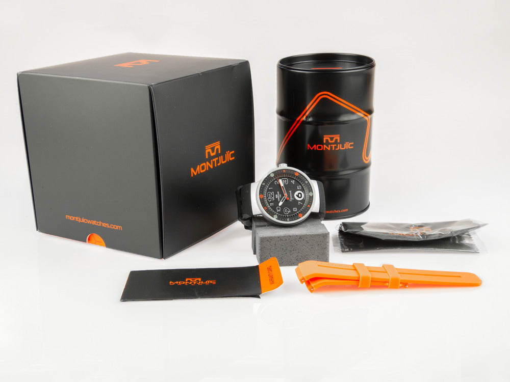 Reloj de Cuarzo Montjuic Standard, Acero Inoxidable, Negro, 43 mm, MJ1.0101.S