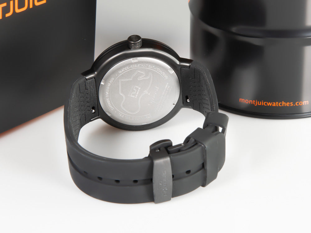 Reloj de Cuarzo Montjuic Standard, Acero Inoxidable, Negro, 43 mm, MJ1.0102.B