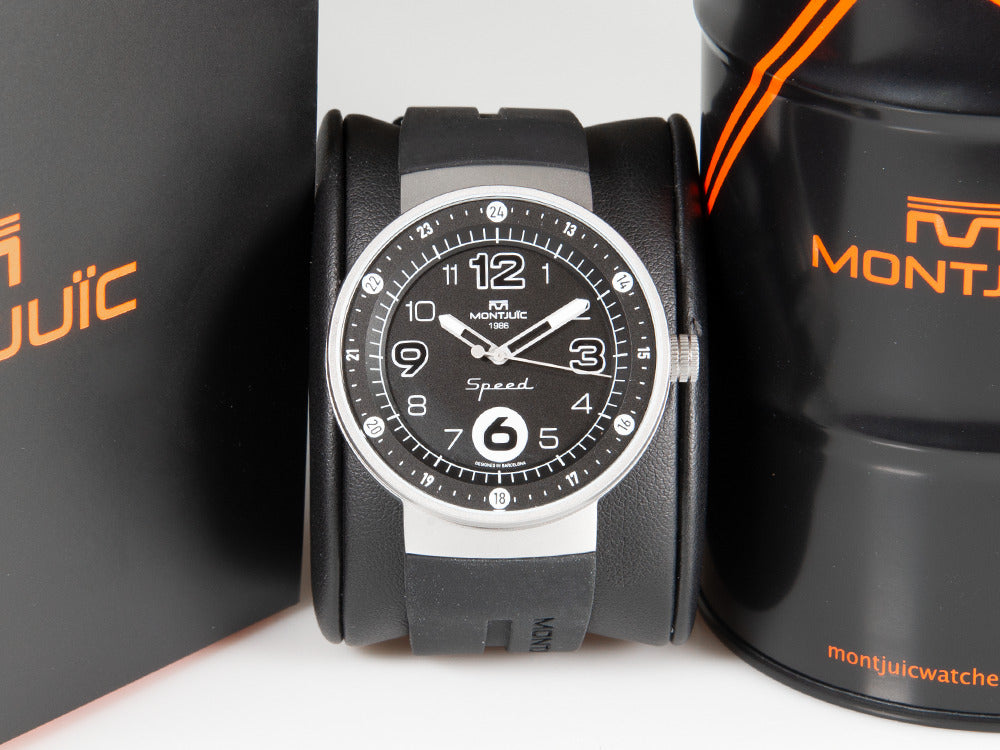 Reloj de Cuarzo Montjuic Elegance, Acero Inoxidable, Negro, 43 mm, MJ1.0103.S