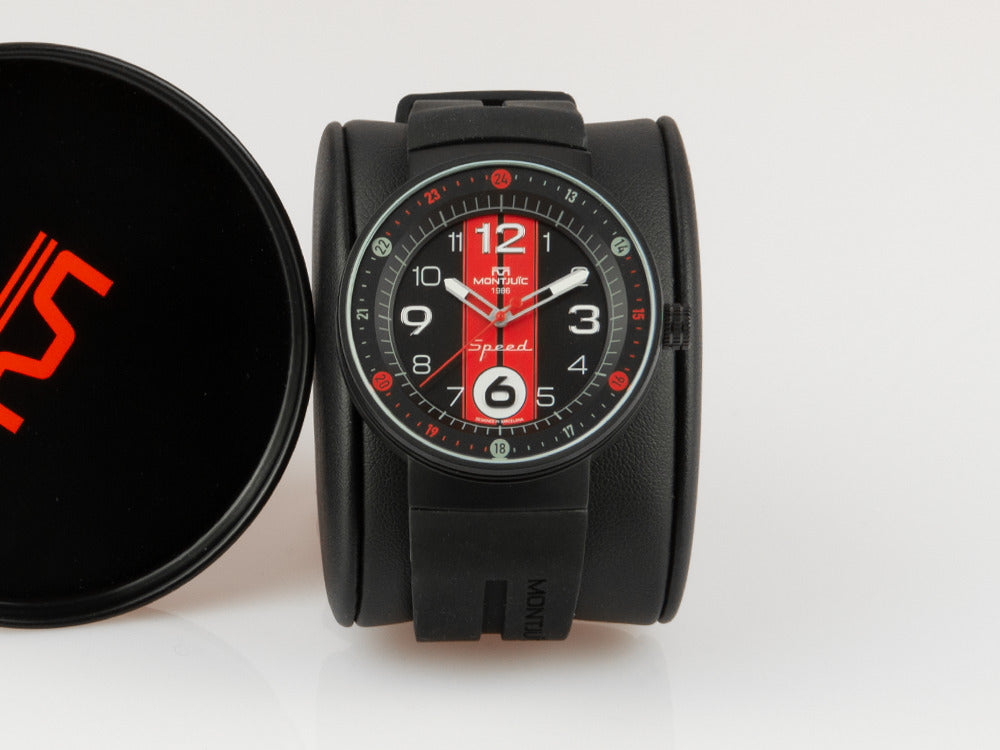 Reloj de Cuarzo Montjuic Sport, Acero Inoxidable 316L, Negro, 43 mm, MJ1.0602.B