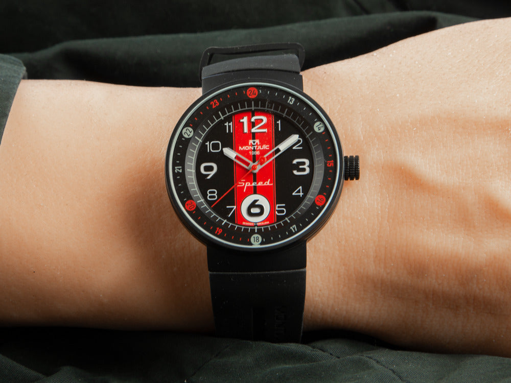 Reloj de Cuarzo Montjuic Sport, Acero Inoxidable 316L, Negro, 43 mm, MJ1.0602.B