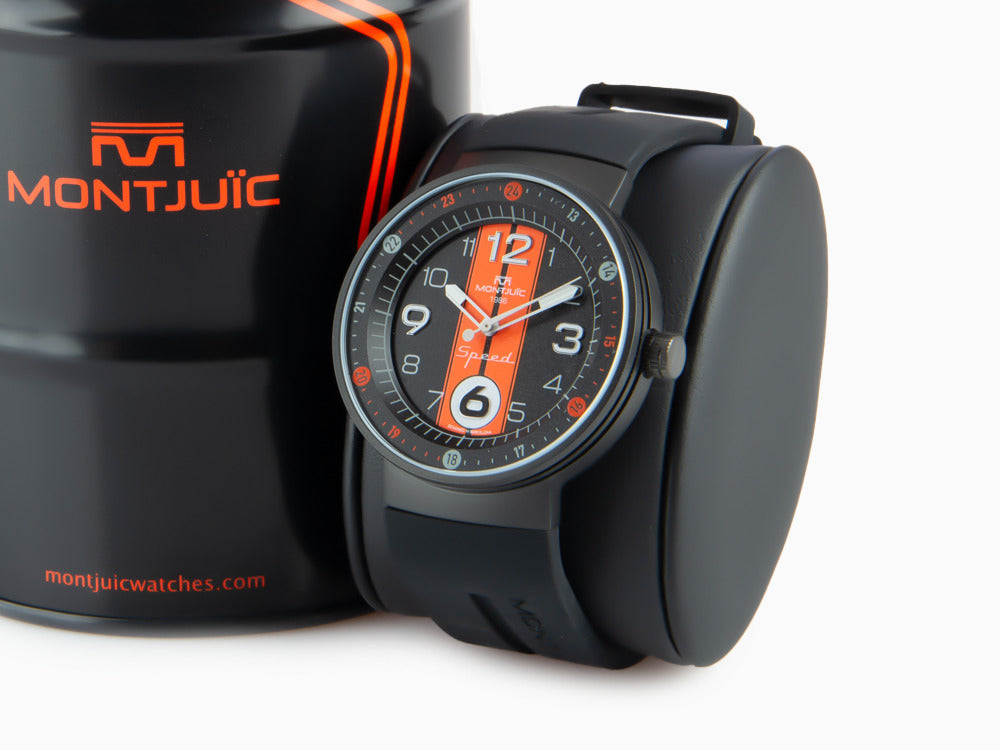 Reloj de Cuarzo Montjuic Sport, Acero Inoxidable 316L, Negro, 43 mm, MJ1.0801.B