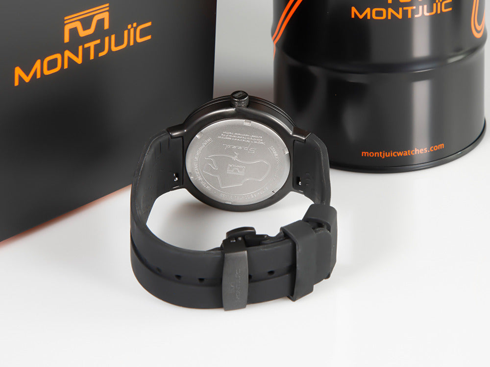 Reloj de Cuarzo Montjuic Sport, Acero Inoxidable 316L, Negro, 43 mm, MJ1.0903.B
