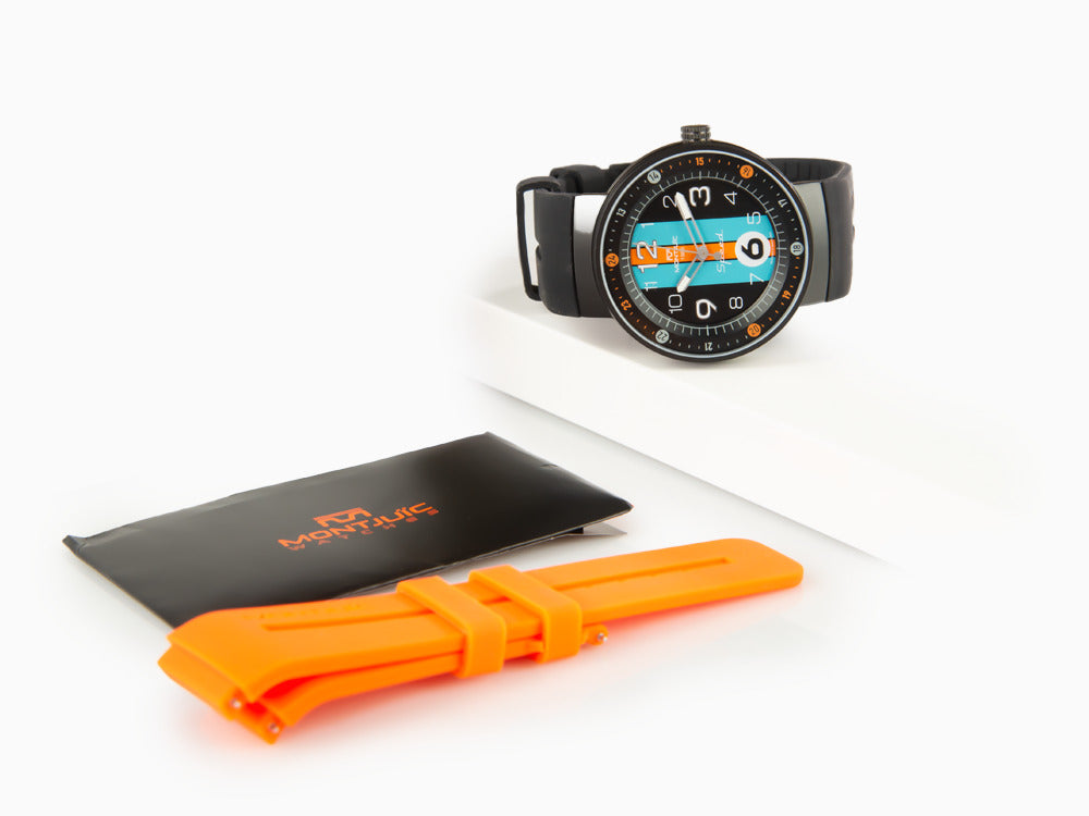 Reloj de Cuarzo Montjuic Special, Acero Inoxidable, Negro, 43 mm, MJ1.1201.B