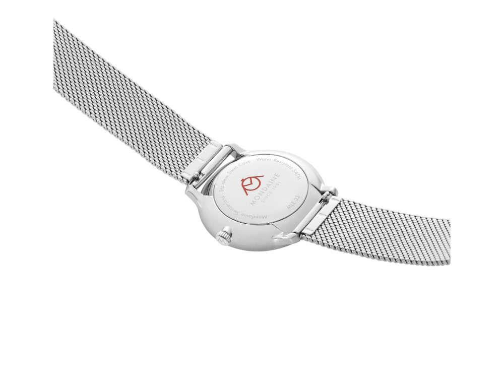 Reloj de Cuarzo Mondaine Doppio, Blanco, 33 mm, MLE.33110.SM