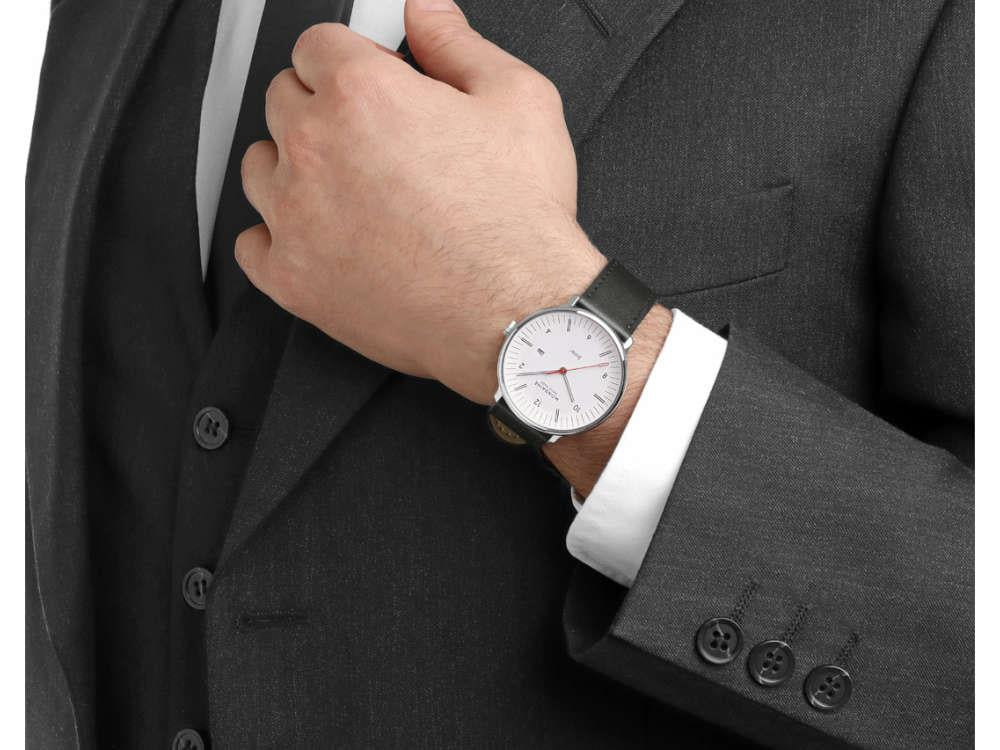 Reloj de Cuarzo Solar Mondaine Doppio, Blanco, 41 mm, MLE.41910.LBV