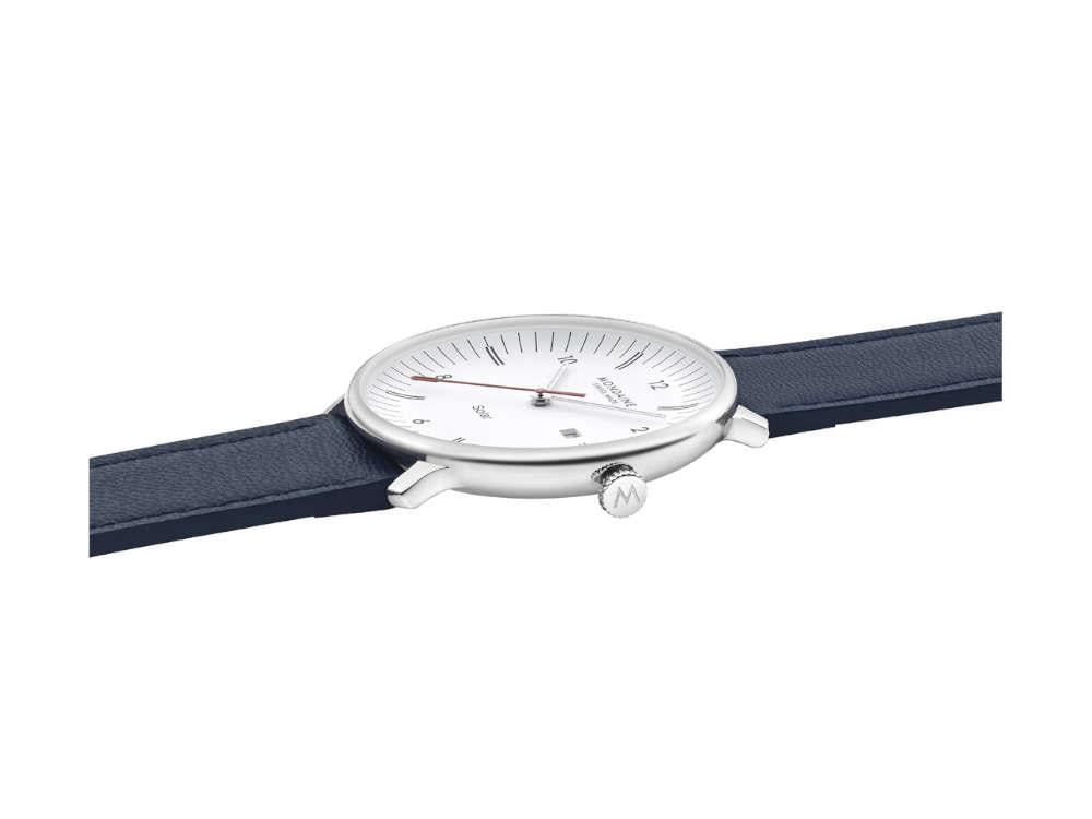 Reloj de Cuarzo SolarMondaine Doppio, Blanco, 41 mm, MLE.41910.LDV