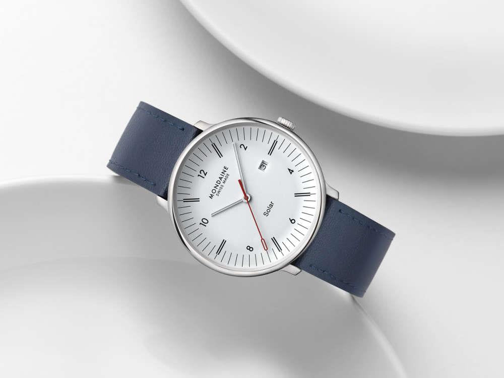 Reloj de Cuarzo SolarMondaine Doppio, Blanco, 41 mm, MLE.41910.LDV