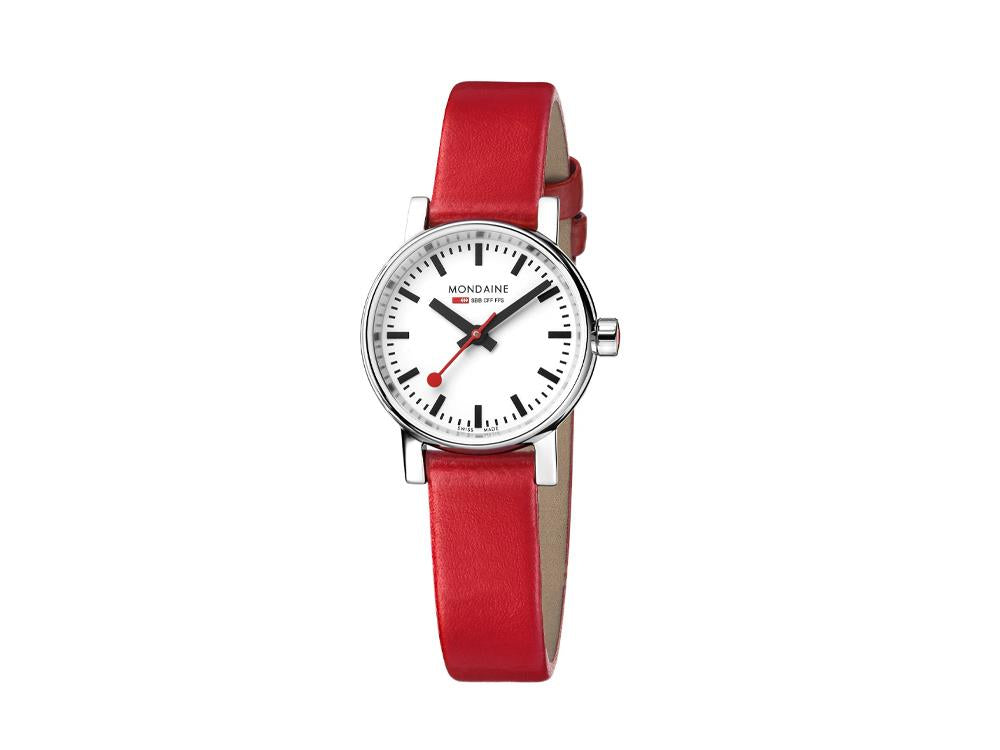 Reloj de Cuarzo Mondaine SBB Evo2 Petite, Blanco, 26mm, MSE.26110.LC