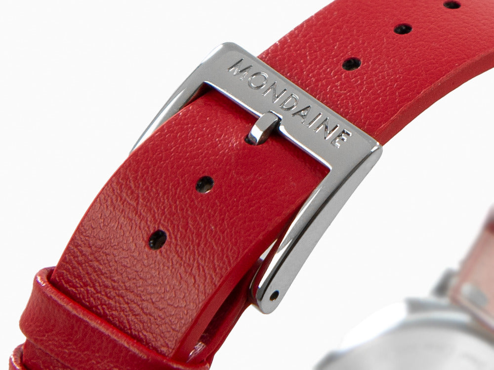 Reloj de Cuarzo Mondaine Cushion, Blanco, 31 mm, Correa de piel, MSL.31110.LCV