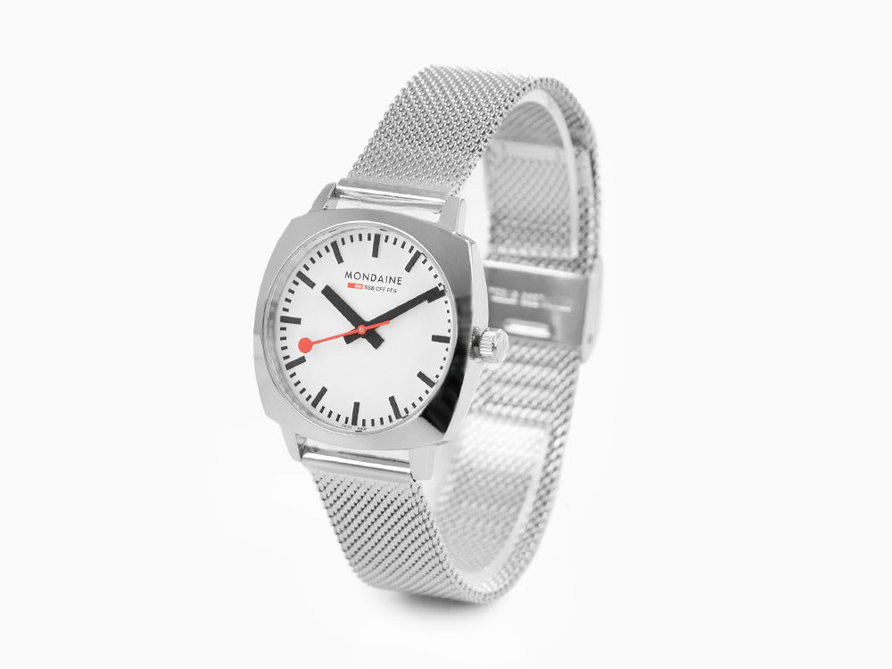 Reloj de Cuarzo Mondaine Cushion, Blanco, 31 mm, MSL.31110.SM