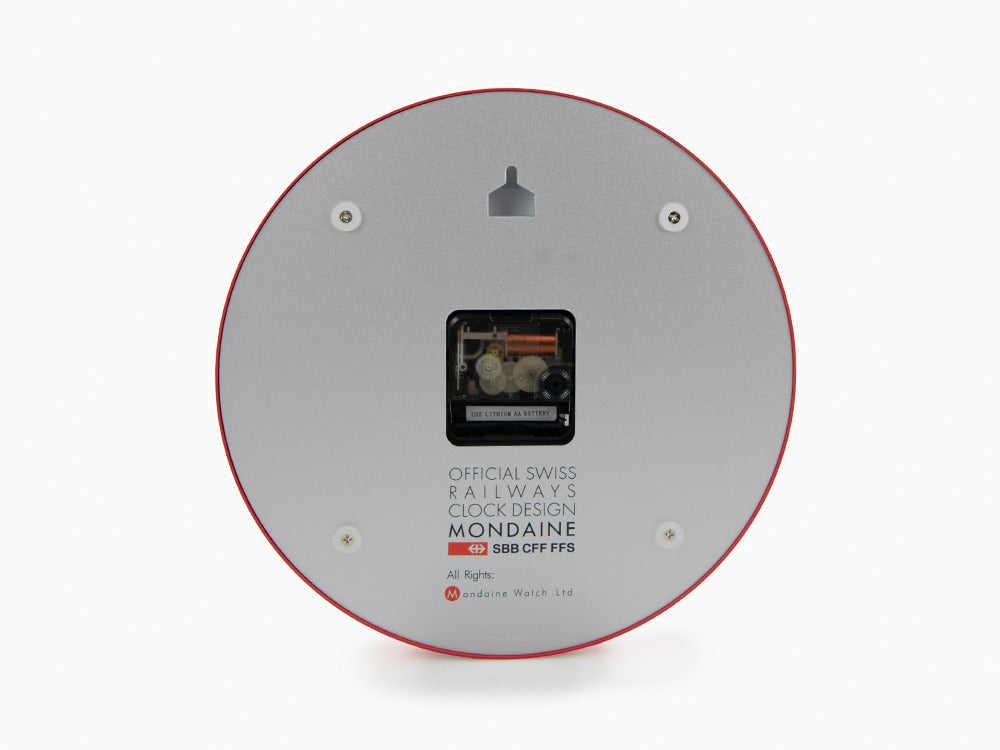 Reloj de Cuarzo Mondaine Clocks, Aluminio, Rojo, 25cm, A990.CLOCK.11SBC