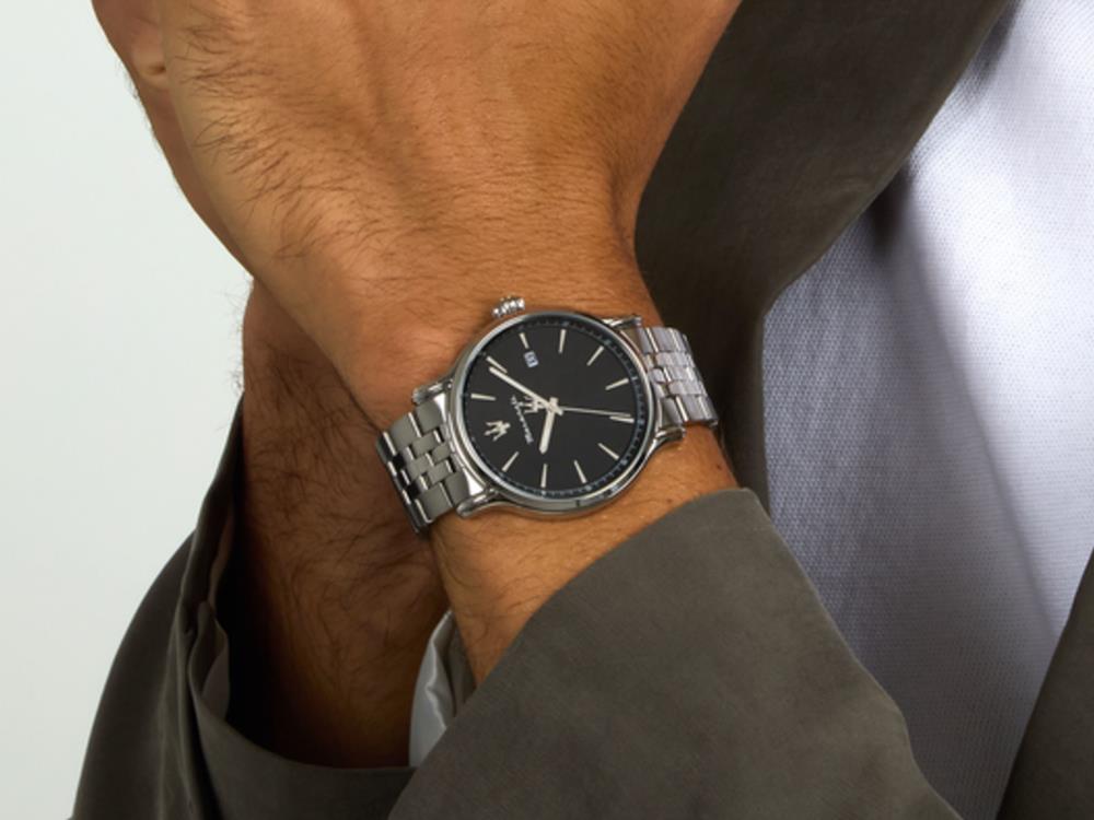 Reloj de Cuarzo Maserati Epoca Slim, Negro, 40 mm, Cristal mineral, R8853118030